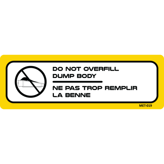 Ne pas trop remplir la benne